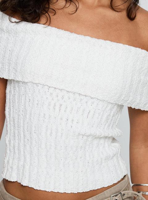 Murmur Off Shoulder Top White Product Image
