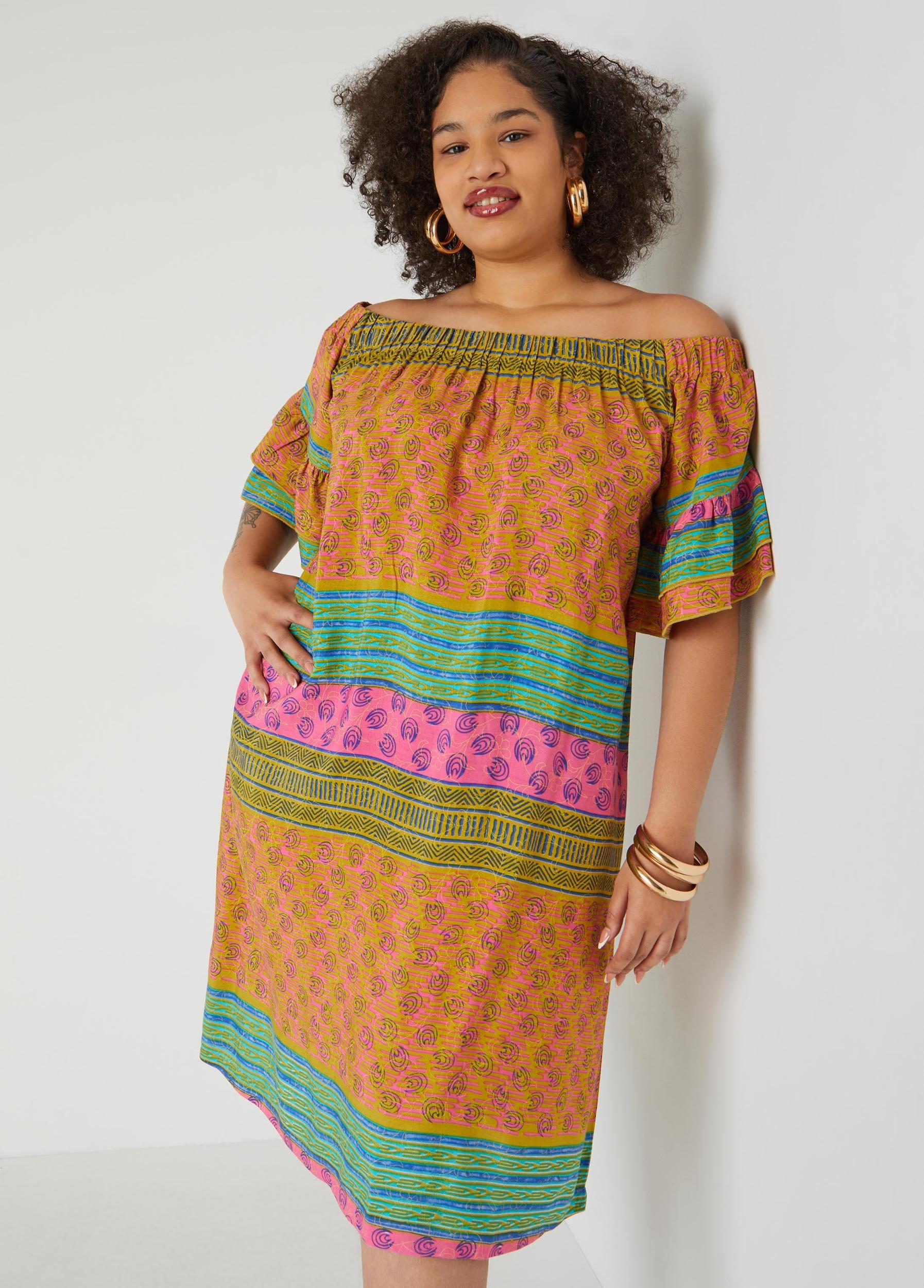 Abstract Off The Shoulder Dress Product Image