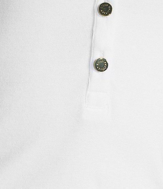 Lilly Pulitzer Ronson Eyelet Knit Notch Neck Elbow Sleeve Top Product Image