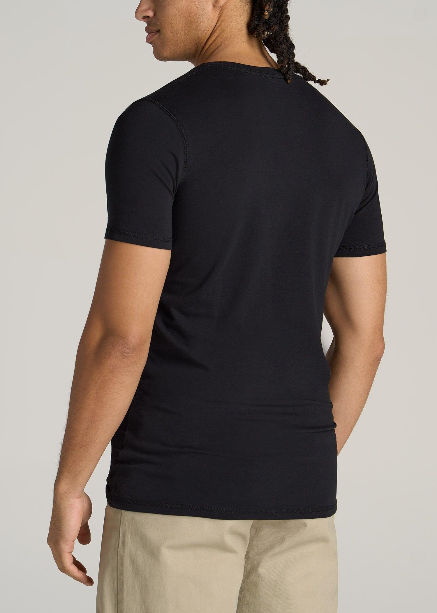 The Essential SLIM-FIT V-Neck Tee for Tall Men in Black Male Product Image