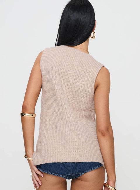 Nowah Knit Vest Beige Product Image