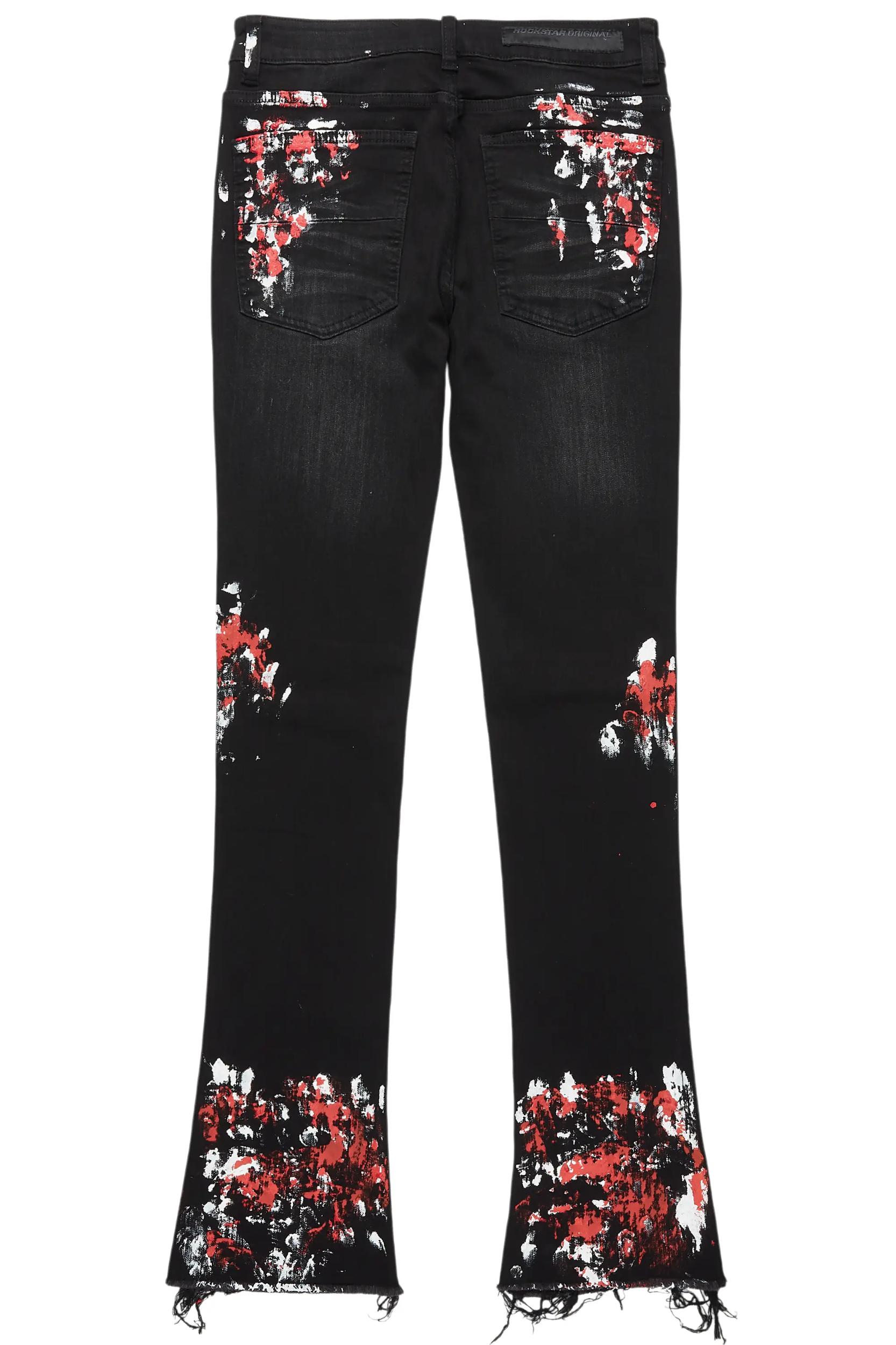 Kodak Black/Red Painter Stacked Flare Jean Male Product Image