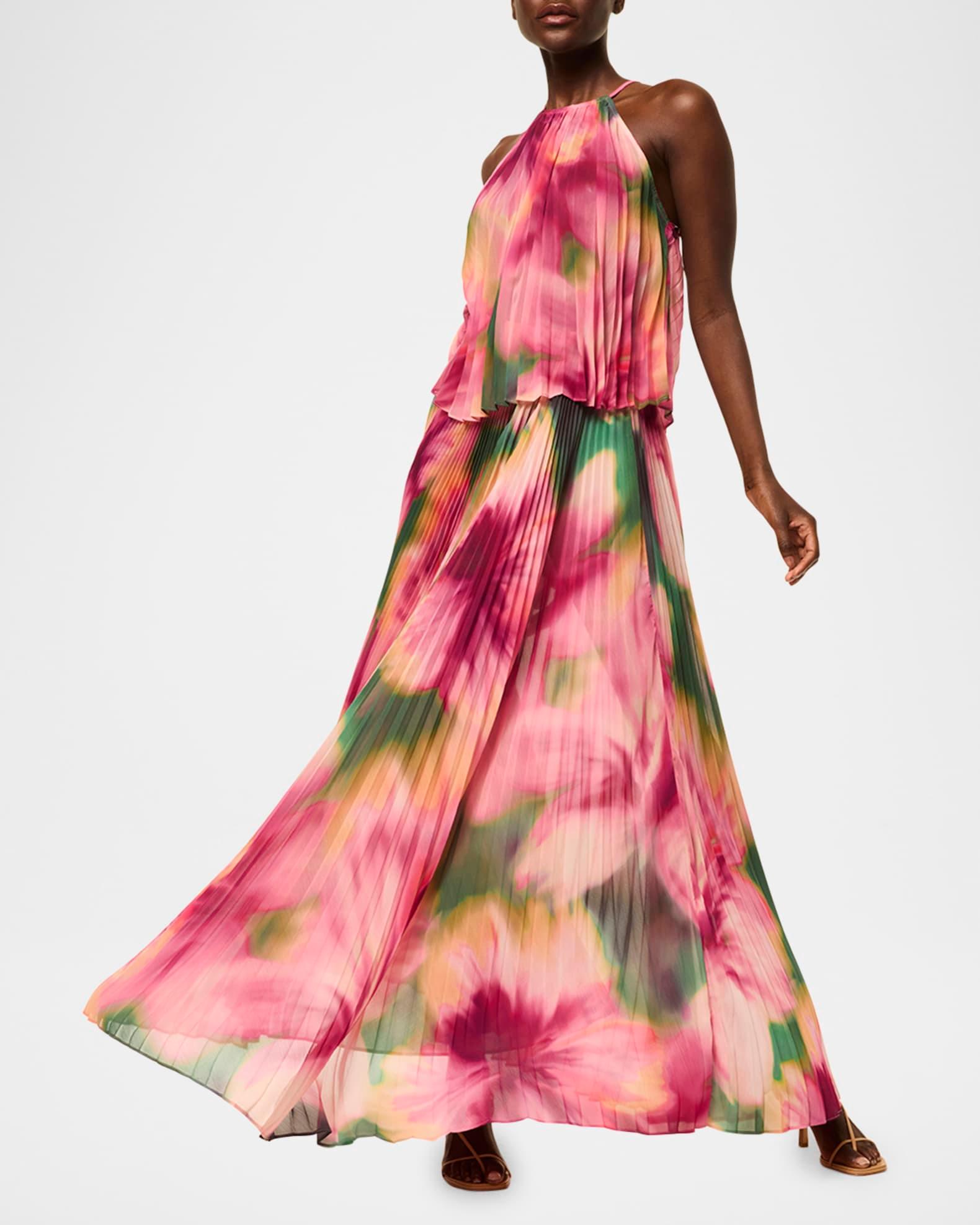 Ilona Pleated Chiffon Maxi Skirt Product Image