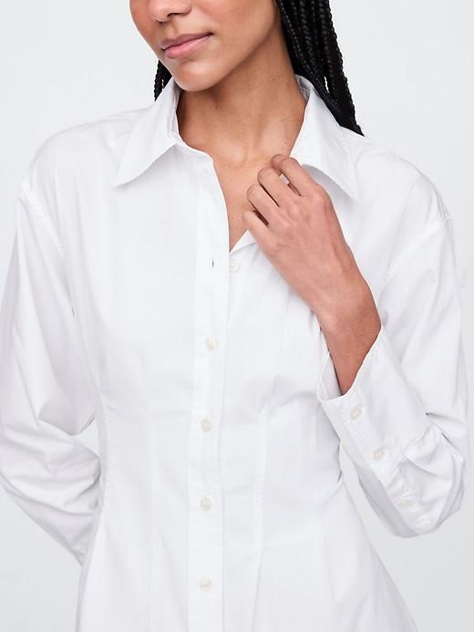 Organic Cotton Poplin Mini Shirtdress Product Image