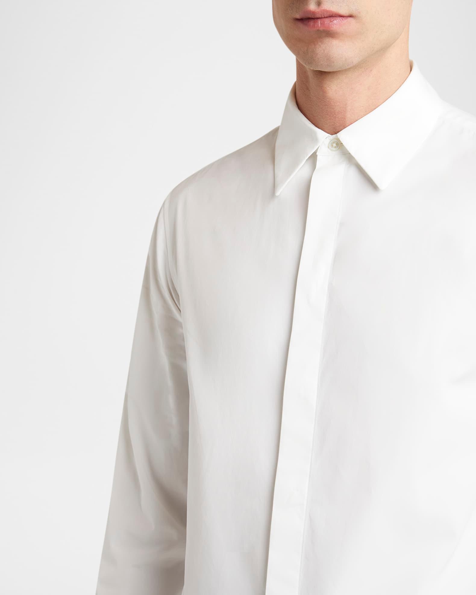 Men's Concealed-Placket Cotton Sport Shirt Product Image