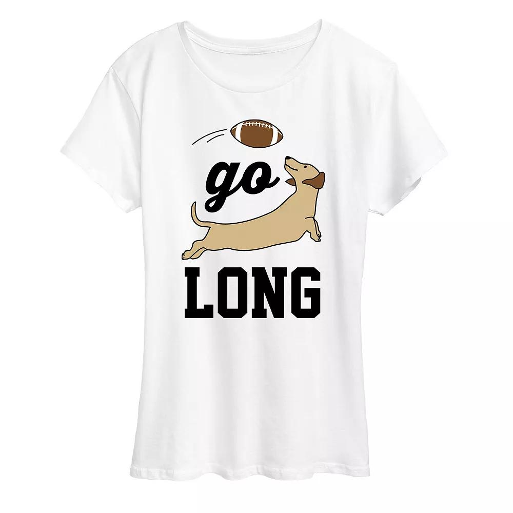 Womens Go Long Graphic Tee, Girls Grey Royal Blue Product Image