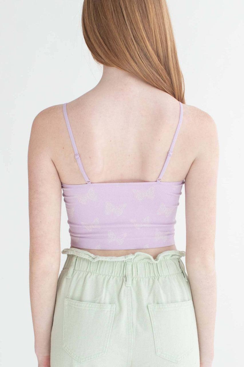 Lavender Butterfly Seamless Crop Cami Product Image