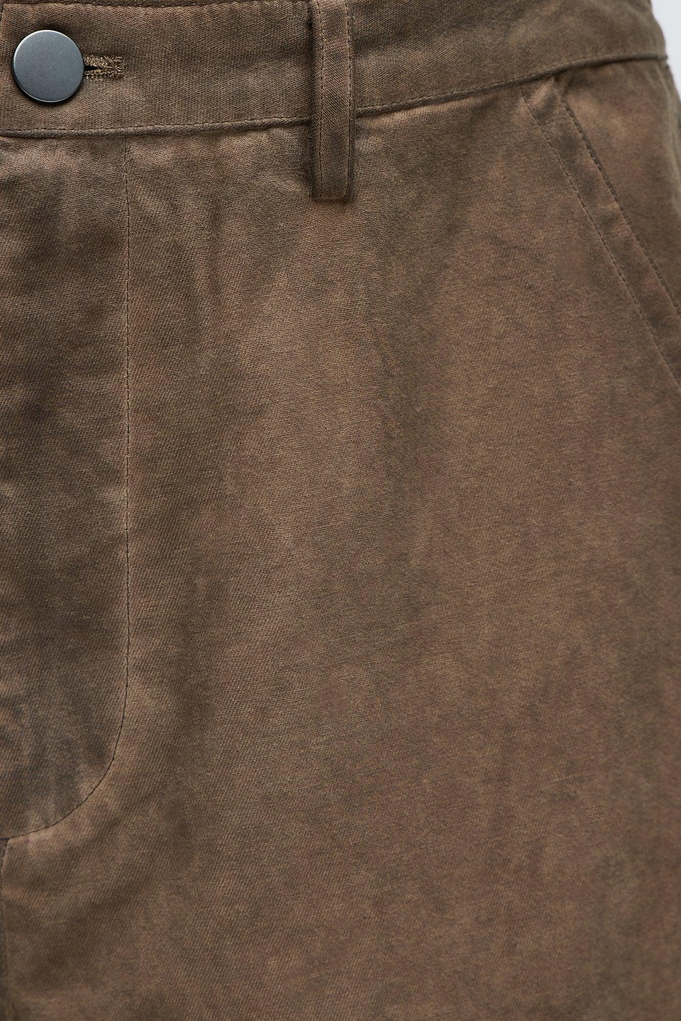 Baggy Got A Mission Dirty Distressing Pants - Brown Male Product Image