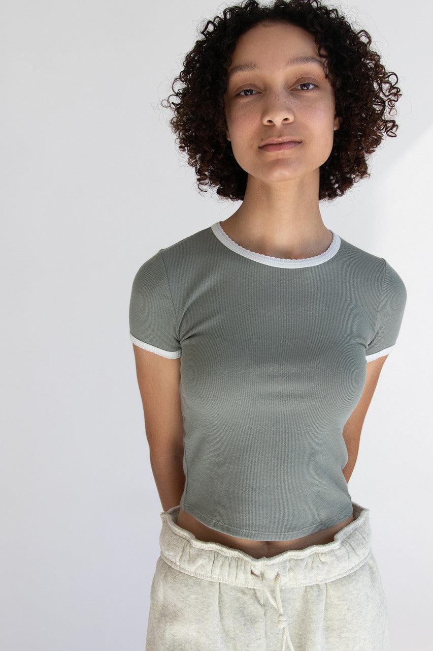 Scallop Edge Ringer Tee Product Image