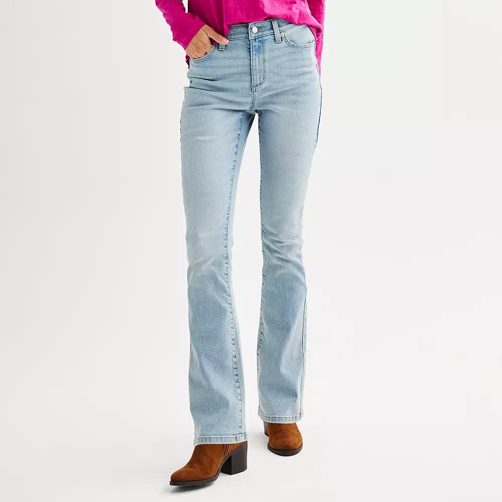 Petite Sonoma Goods For Life® Premium Mid-Rise Bootcut Jeans, Women's, Size: 8 Petite, Light Blue Product Image