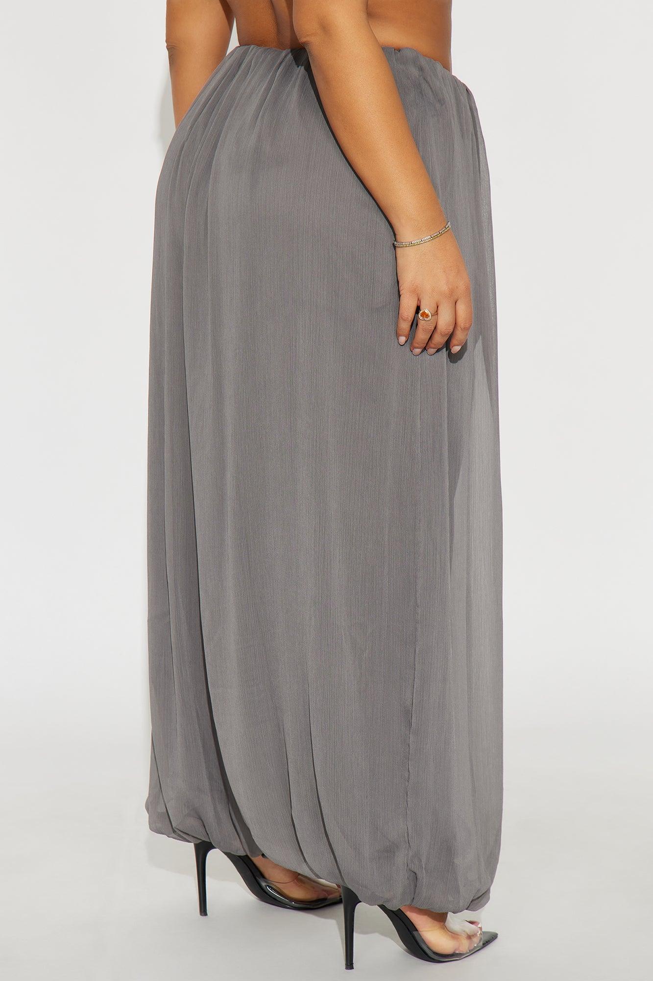 Stella Chiffon Balloon Pants 29″ - Grey Female Product Image