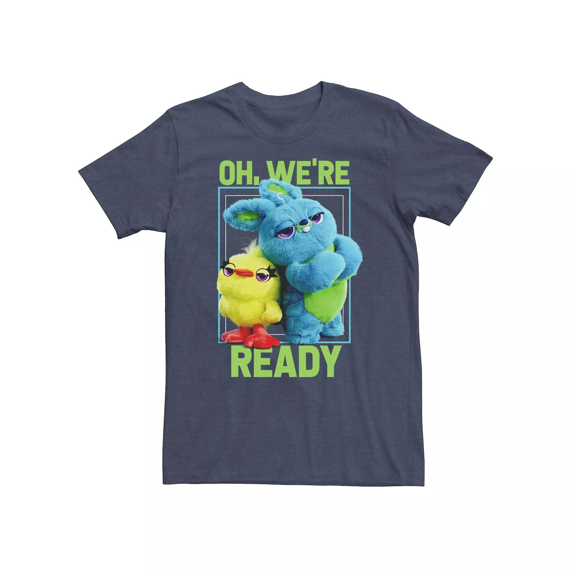 Big & Tall Disney / Pixar Toy Story 4 Ducky & Bunny Oh, We're Ready Tee, Men's, Size: 3XL, Navy Grey Product Image