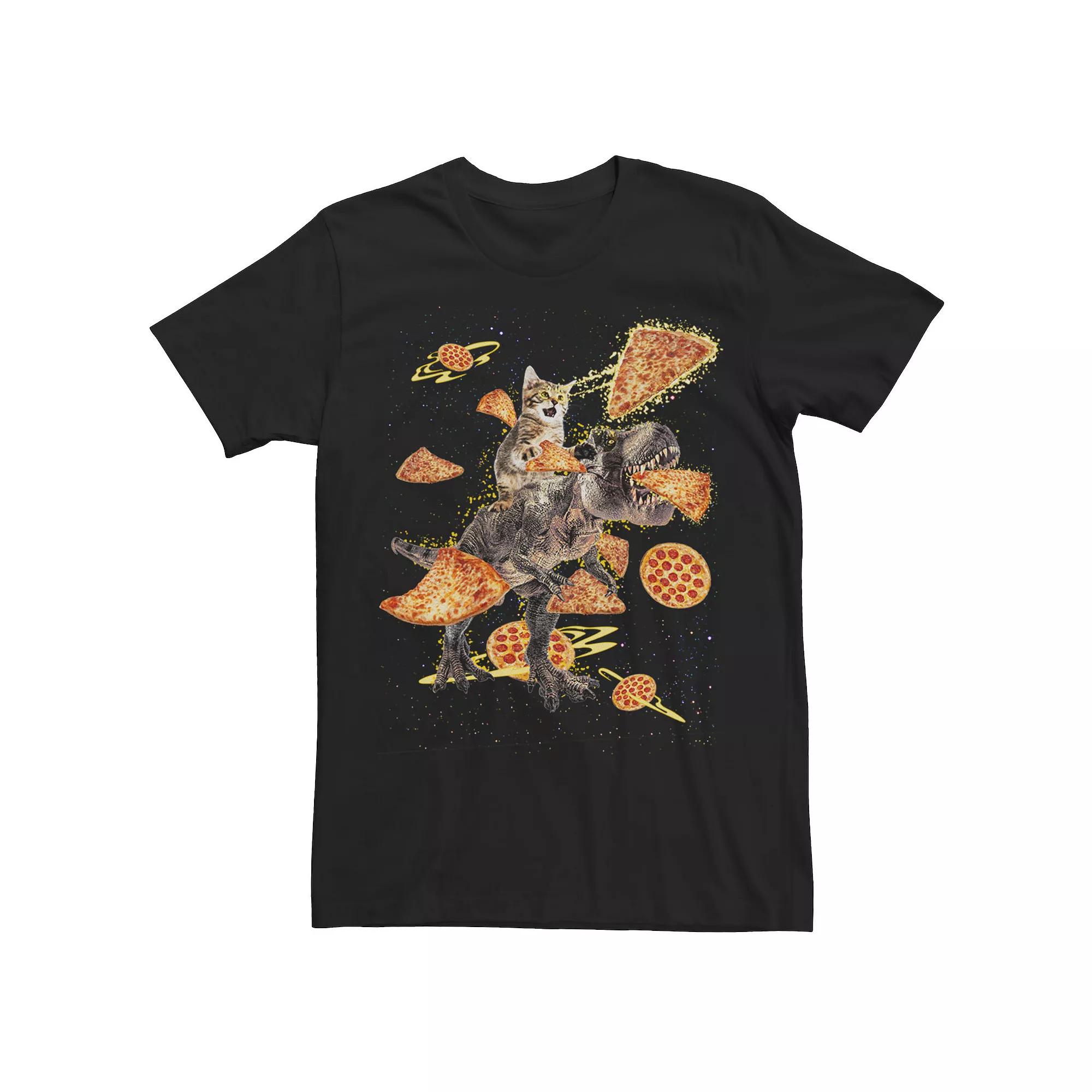 Men's Kitten T-Rex Eating Pizza Product Image