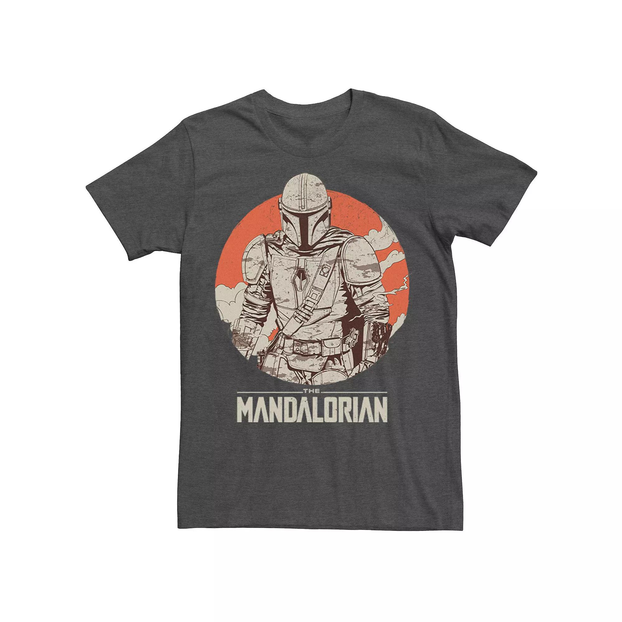 Men's Star Wars The Mandalorian Orange Sun Portrait Tee,  Product Image