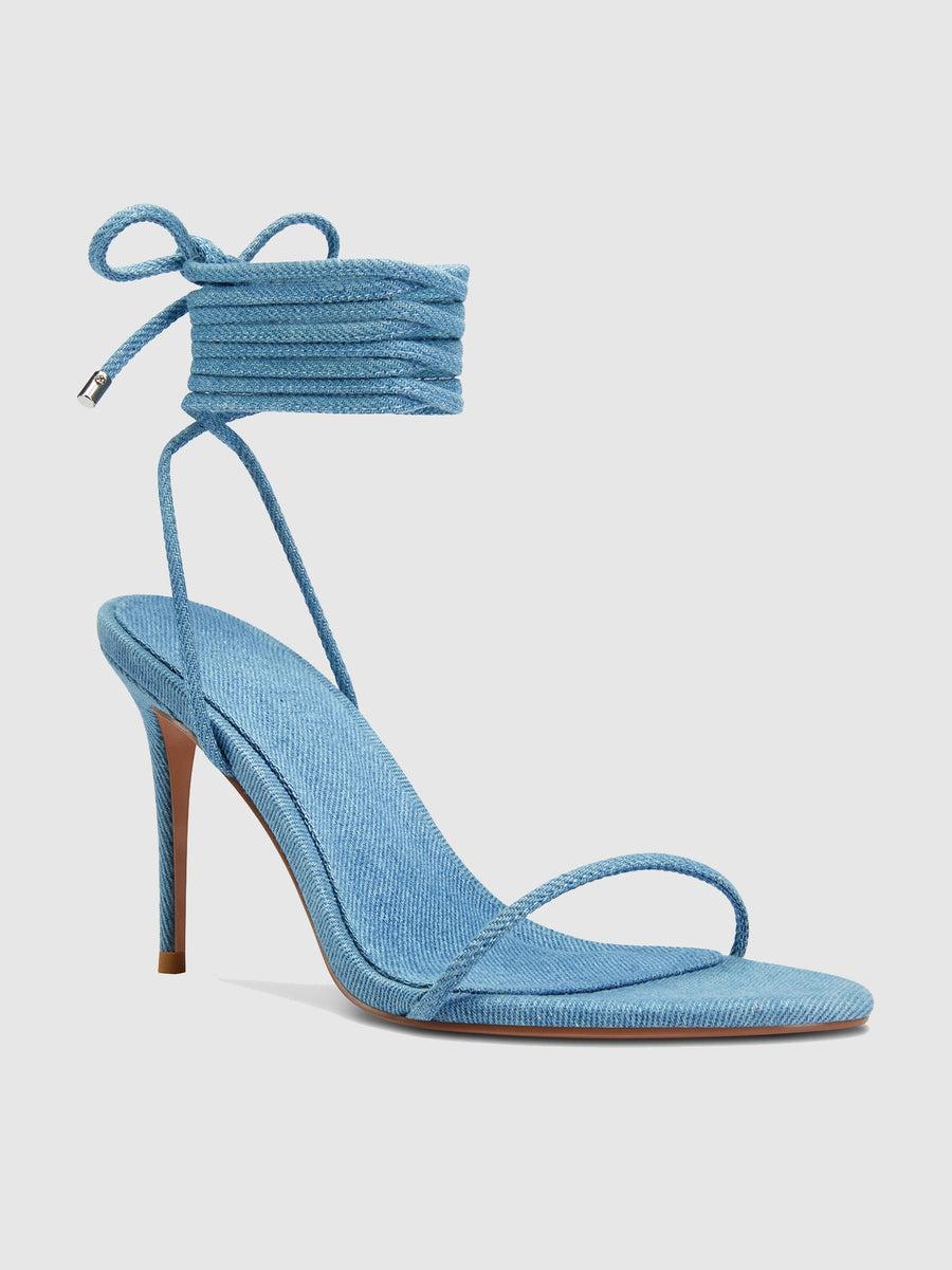 3.0 Barely There Lace Up Heel- Denim Product Image