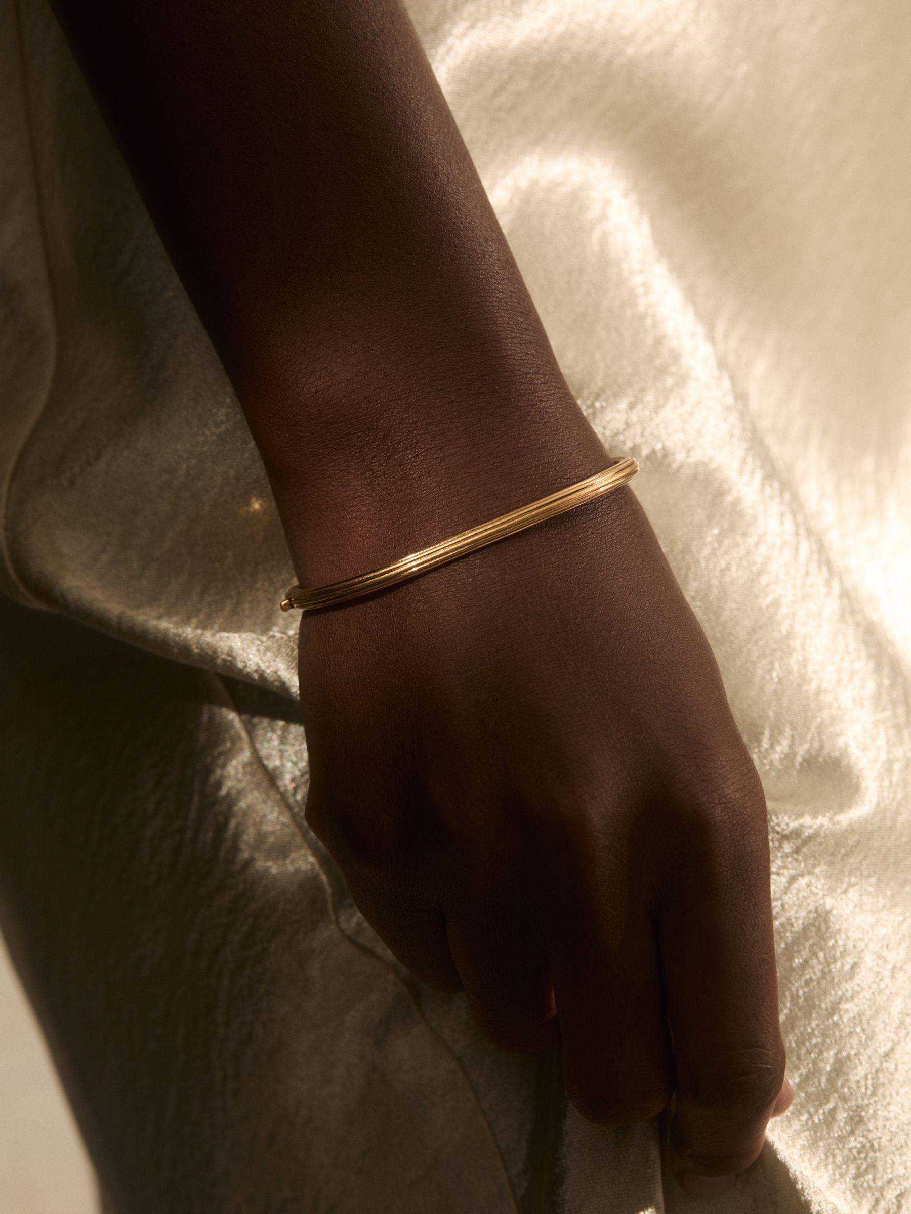Contour Hinged Cuff in Gold Tone Product Image