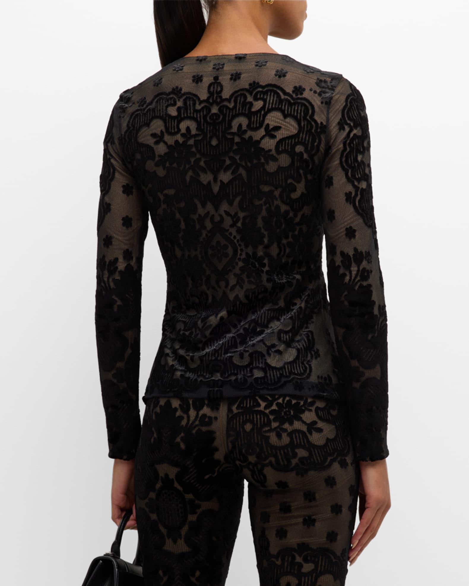 Sheer Velvet Printed Top Product Image