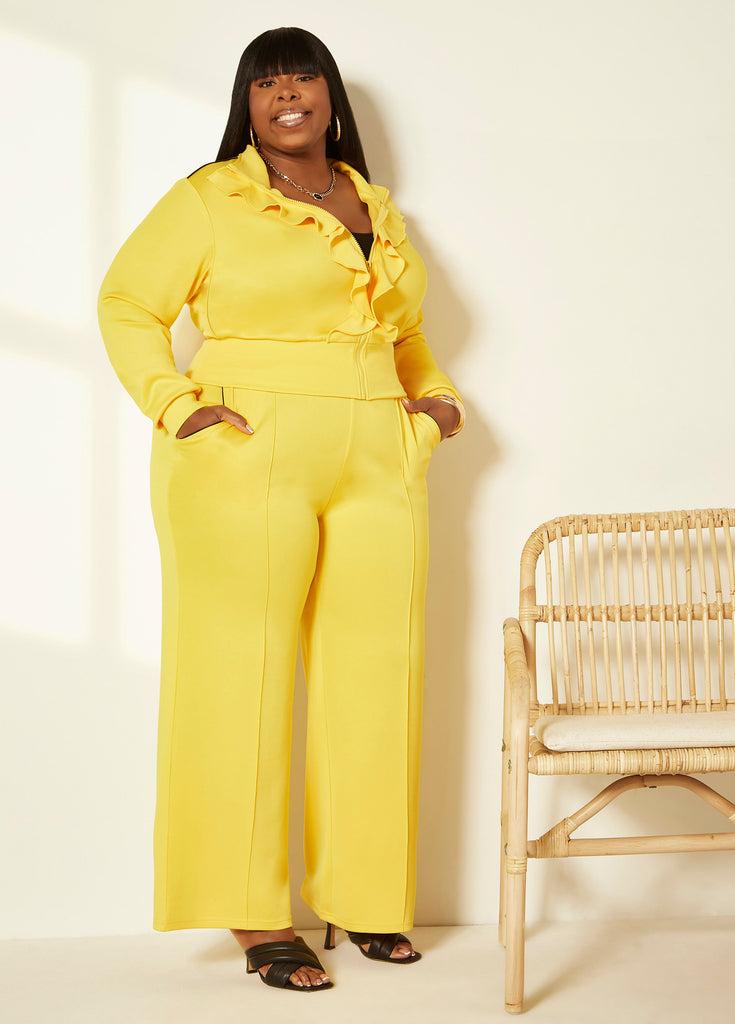 Pintucked High Waist Track Pants Product Image