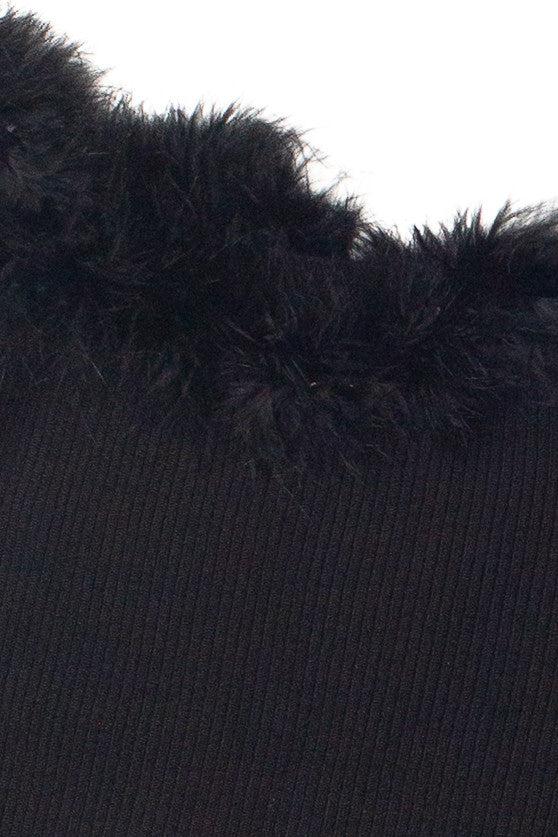 Off The Shoulder Feather Trim Sweater Product Image