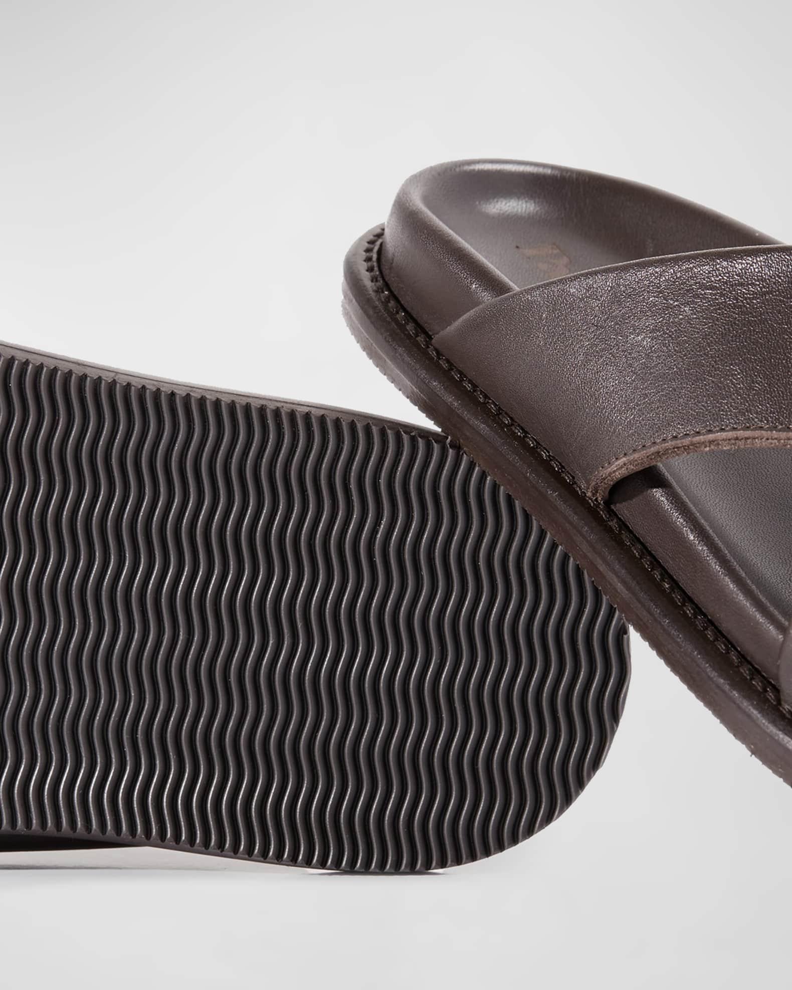 Men's Punta Crisscross Leather Slide Sandals Product Image