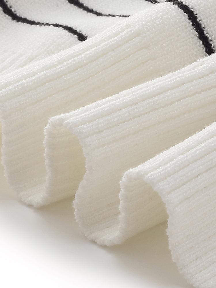 Tencel Stripe Women Cap Sleeve Knit Top Product Image