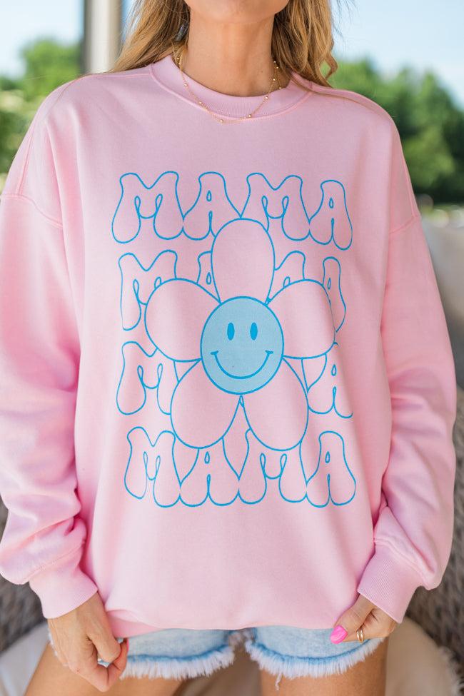 Mama Daisy Repeat Light Pink Graphic Sweatshirt Product Image