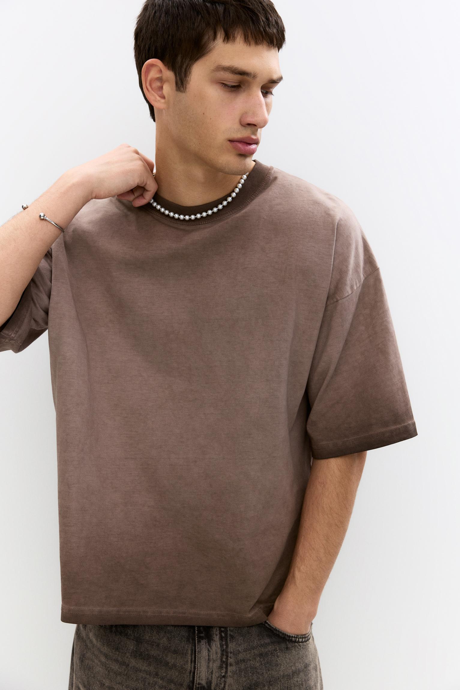 Washed effect boxy-fit T-shirt Product Image