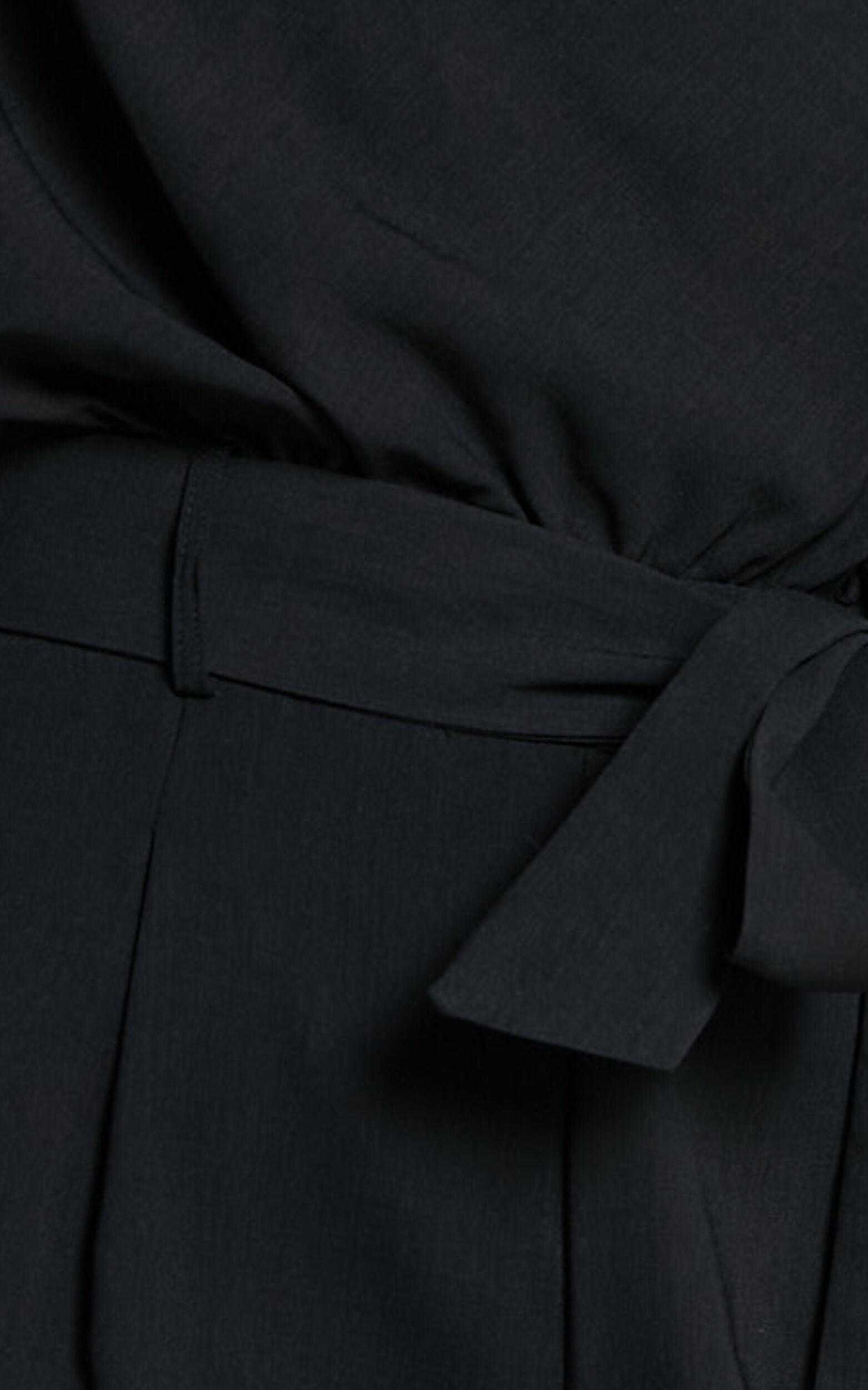 Arianae Jumpsuit - High Neck Tie Waist Jumpsuit in Black Product Image