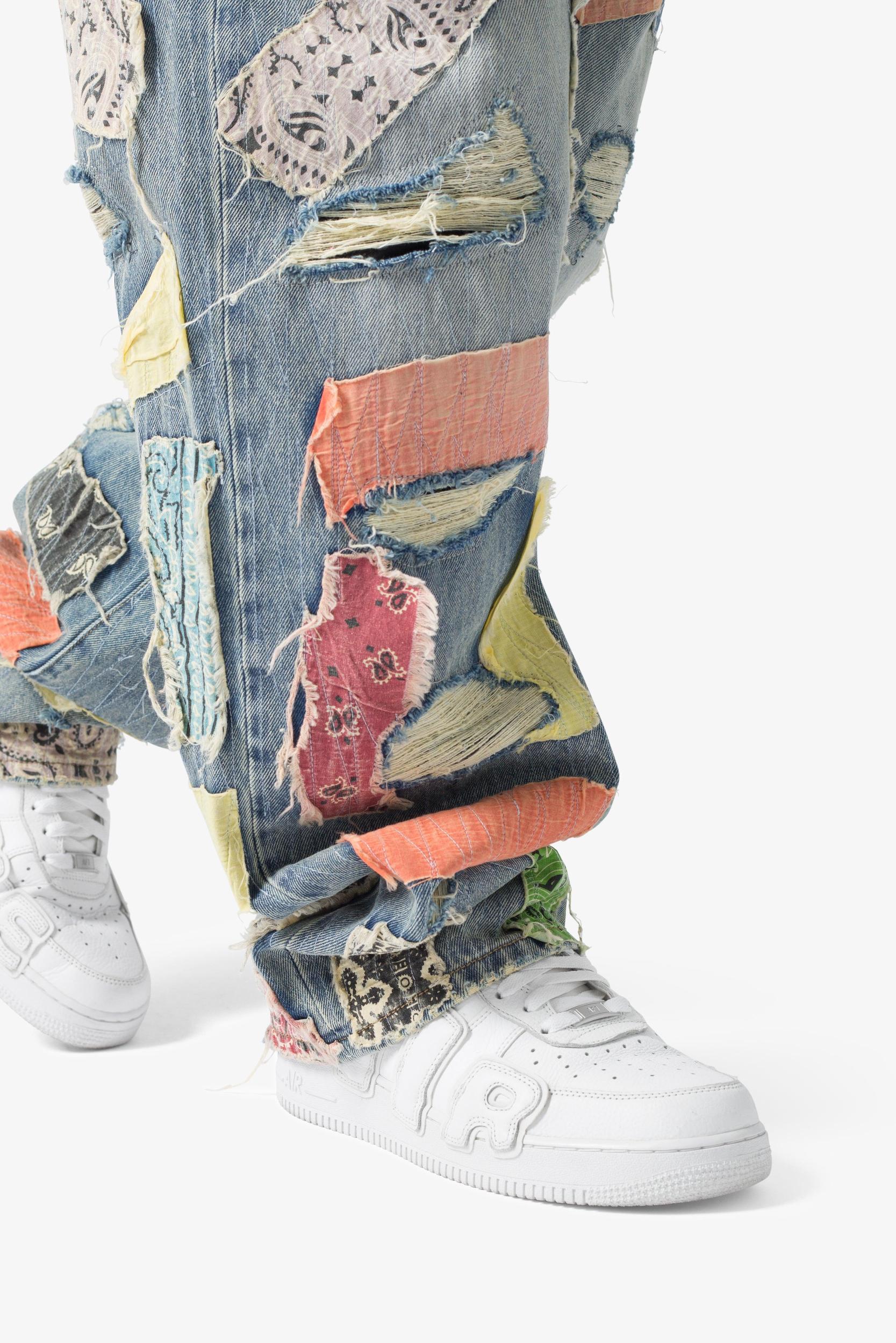 Ultra Baggy Bandana Patch Denim - Blue/Multi Product Image