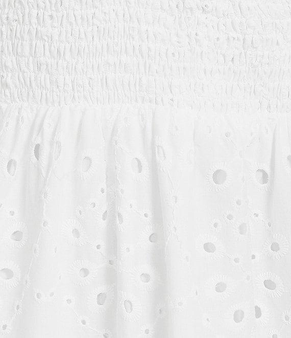 Sugarlips Viridiana Floral Eyelet Palmer V-Neck Short Sleeve Tiered Maxi Dress Product Image