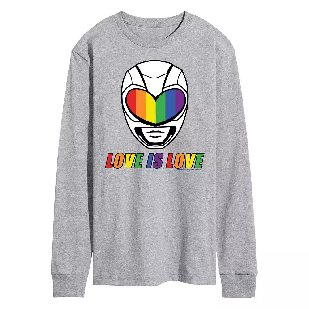 Men's Power Rangers Love Is Love Long Sleeve Graphic Tee,  Product Image