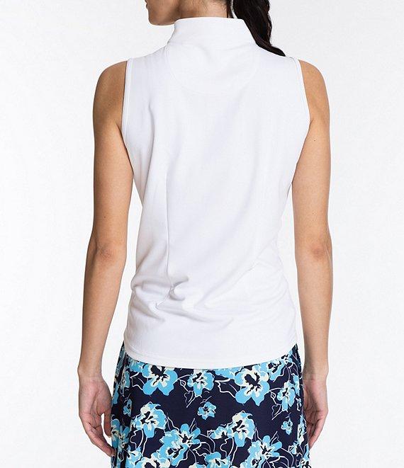 Sport Haley Mock Collar Quarter Zip Sleevesless Polo Shirt Product Image