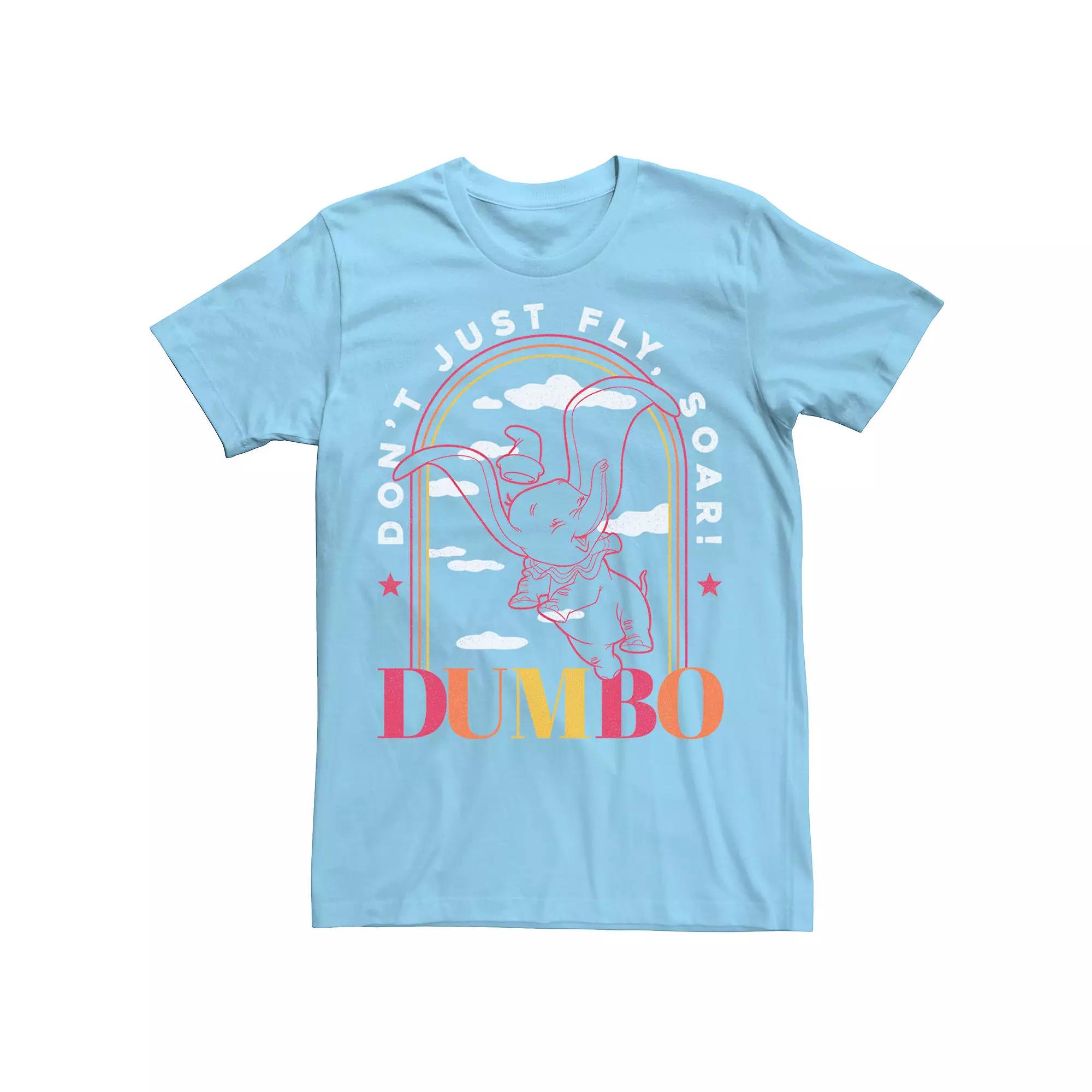 Disney's Dumbo Men's Line Art Don't Just Fly Soar Tee, Size: Small, Light Blue Product Image