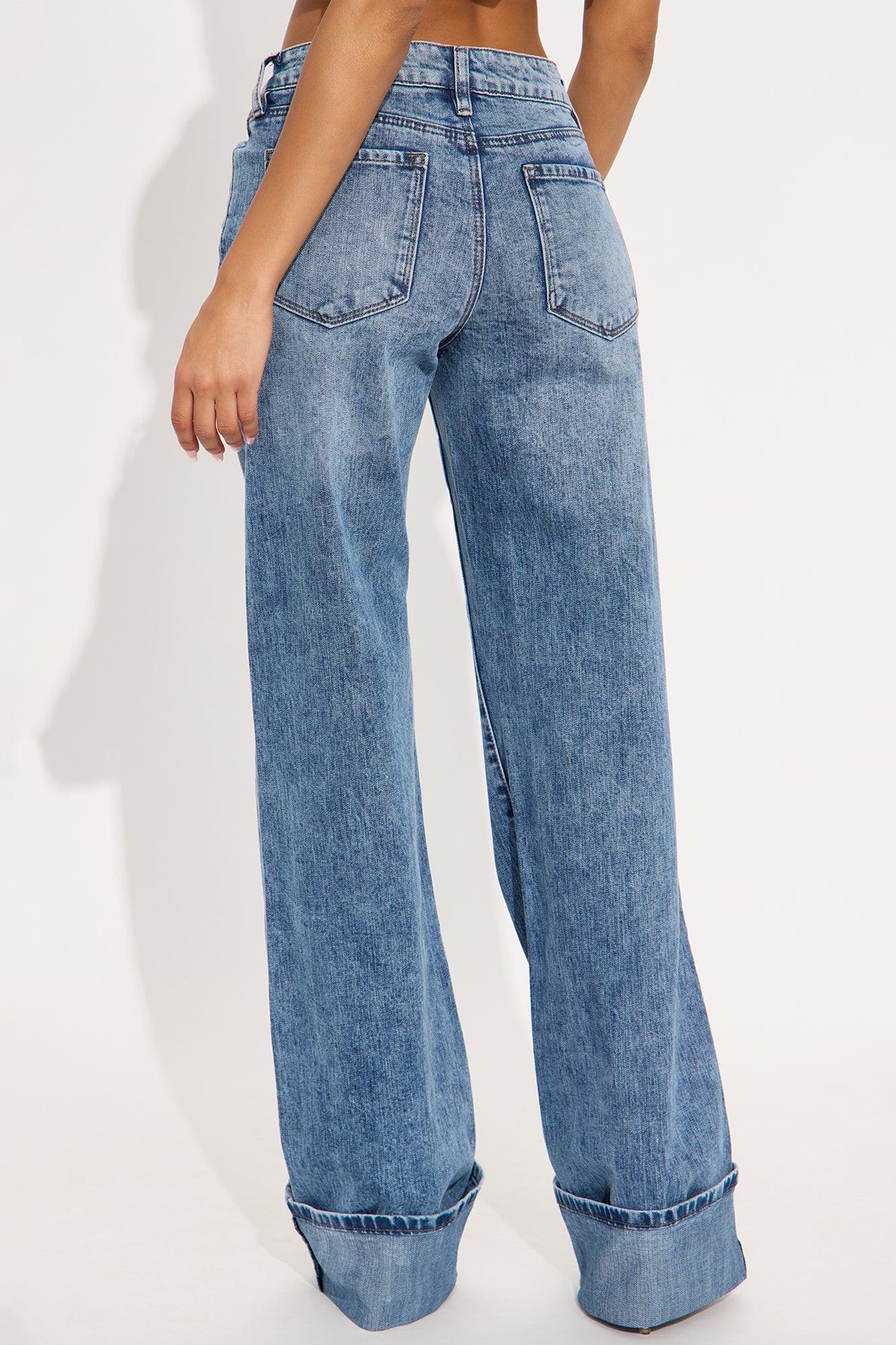 Tall On My Radar Cuffed Straight Leg Jeans - Medium Wash Female Product Image
