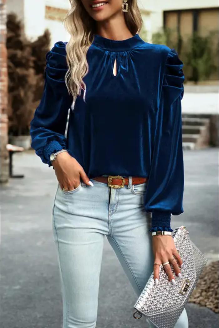 Holiday Blues Blouse Product Image