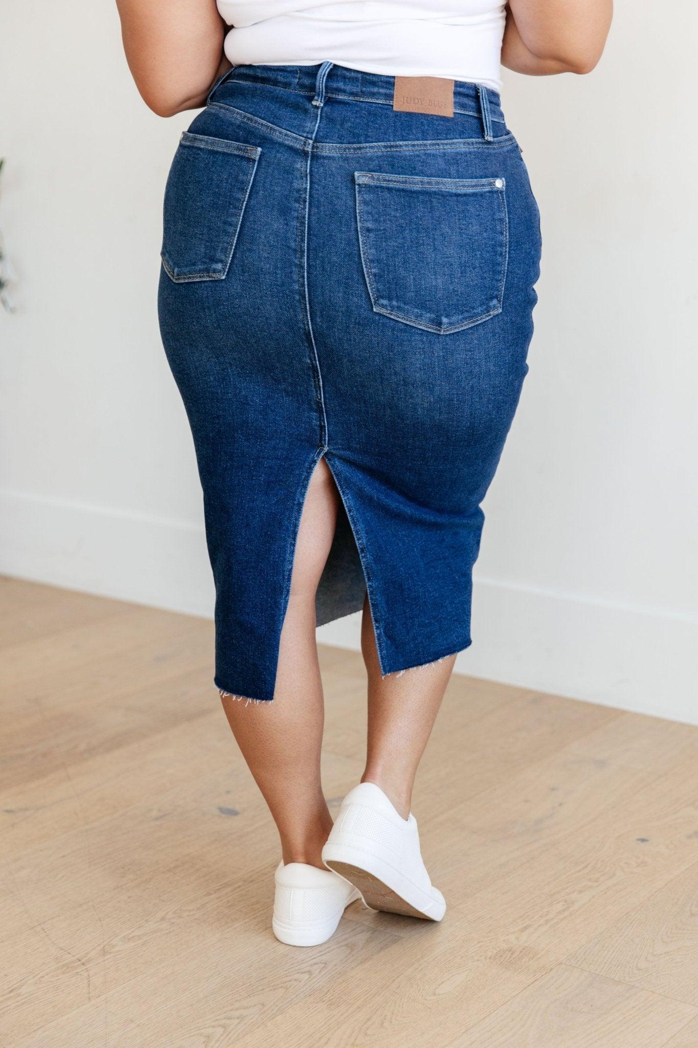 Marcy High Rise Denim Midi Skirt (Online Exclusive) Product Image