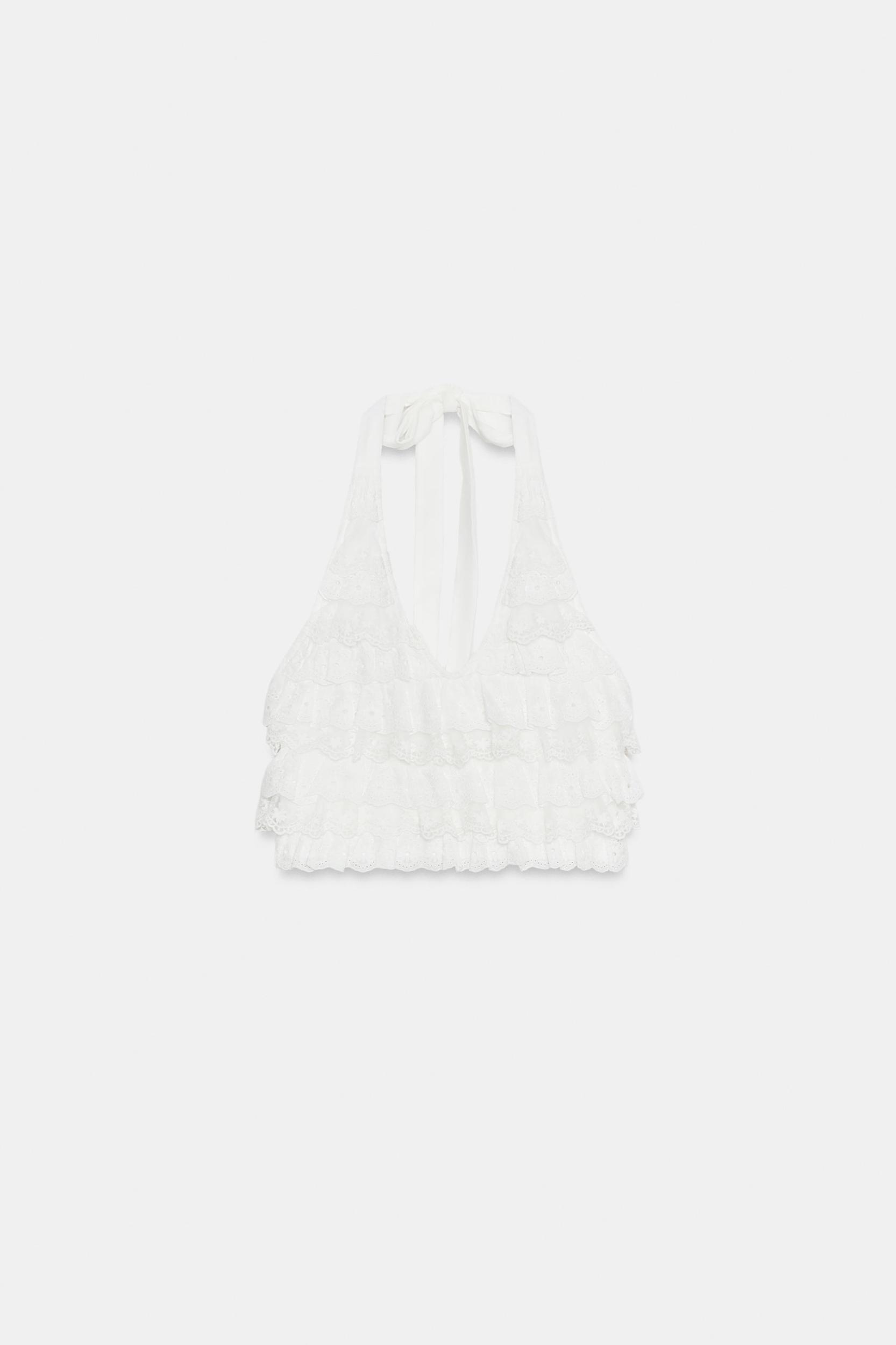 RUFFLED HALTER TOP Product Image