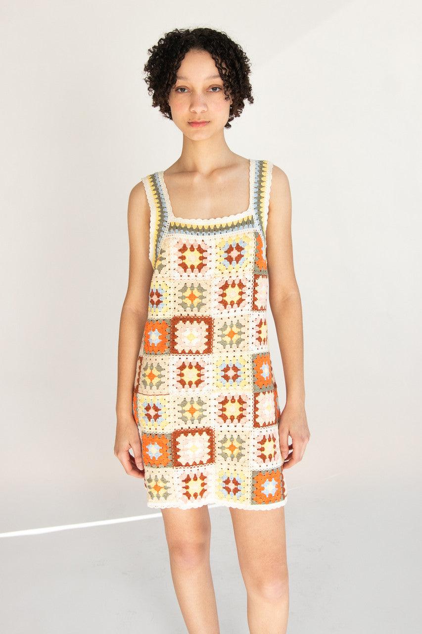Crochet Granny Square Mini Dress Product Image