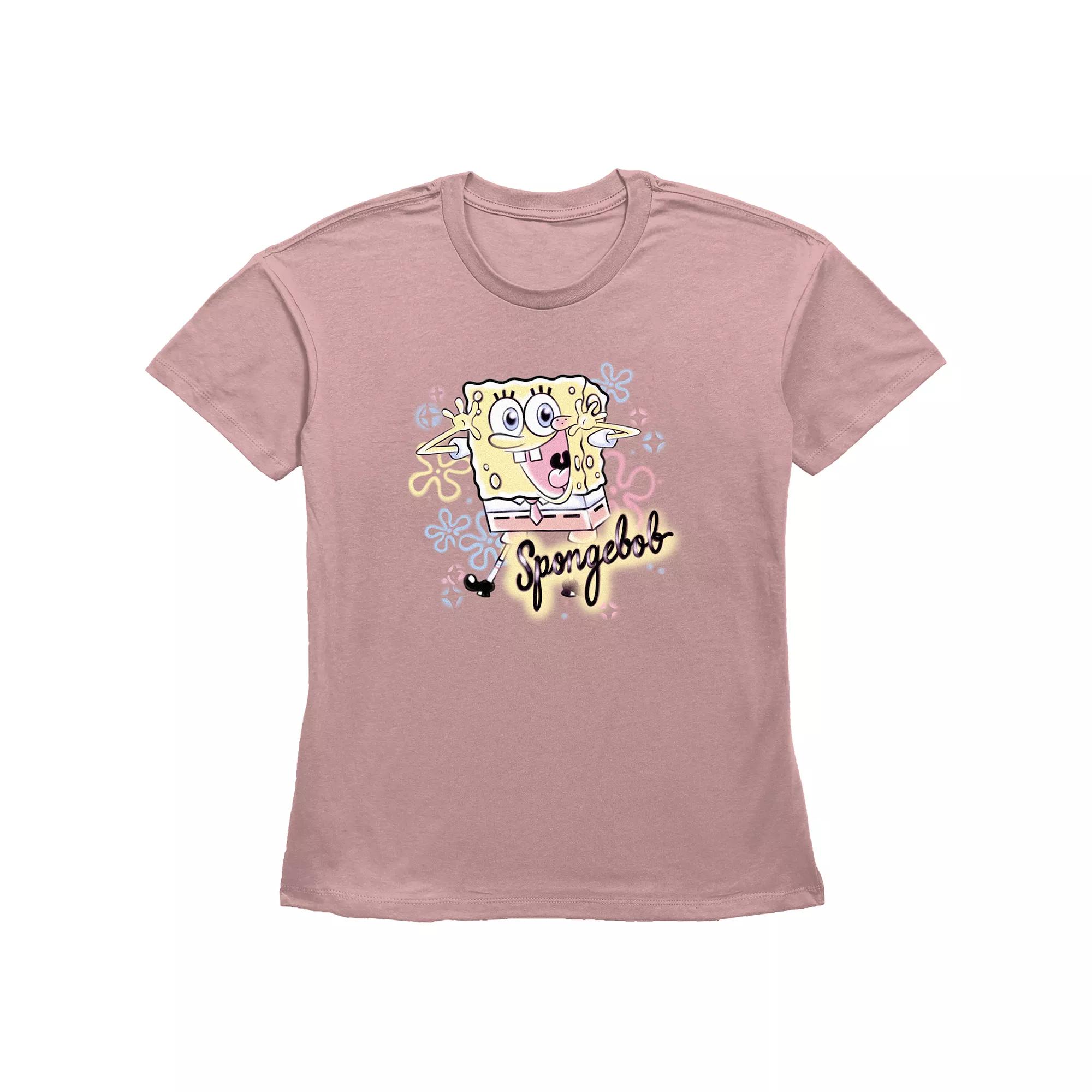 Women's Nickelodeon SpongeBob SquarePants Airbrush Poster Graphic Tee,  Product Image