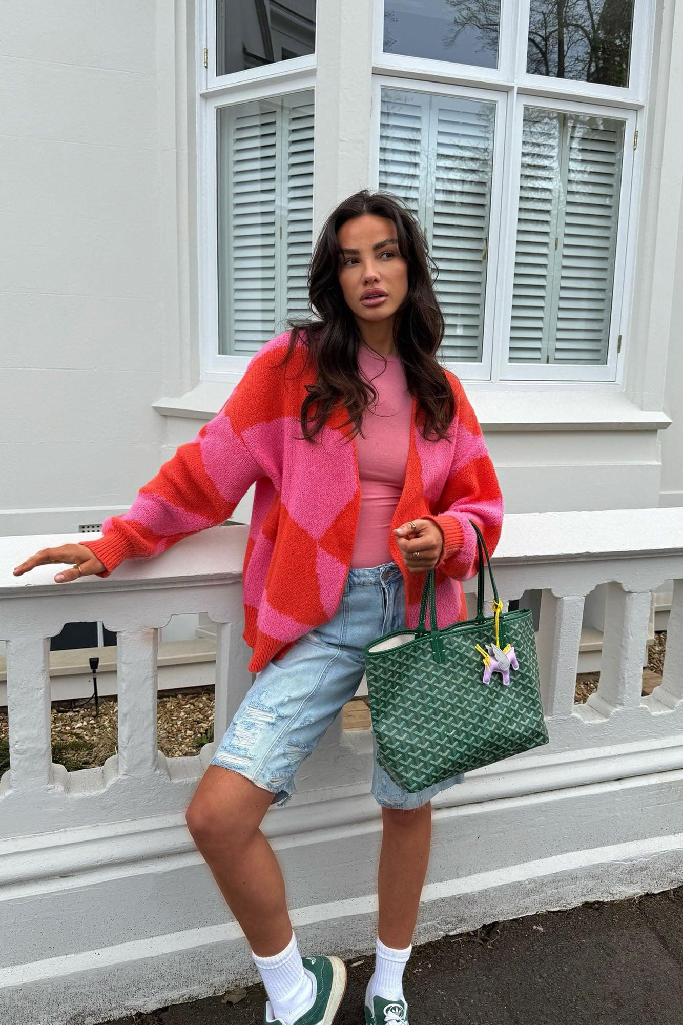 All Mixed Up Cardigan - Pink/combo Product Image