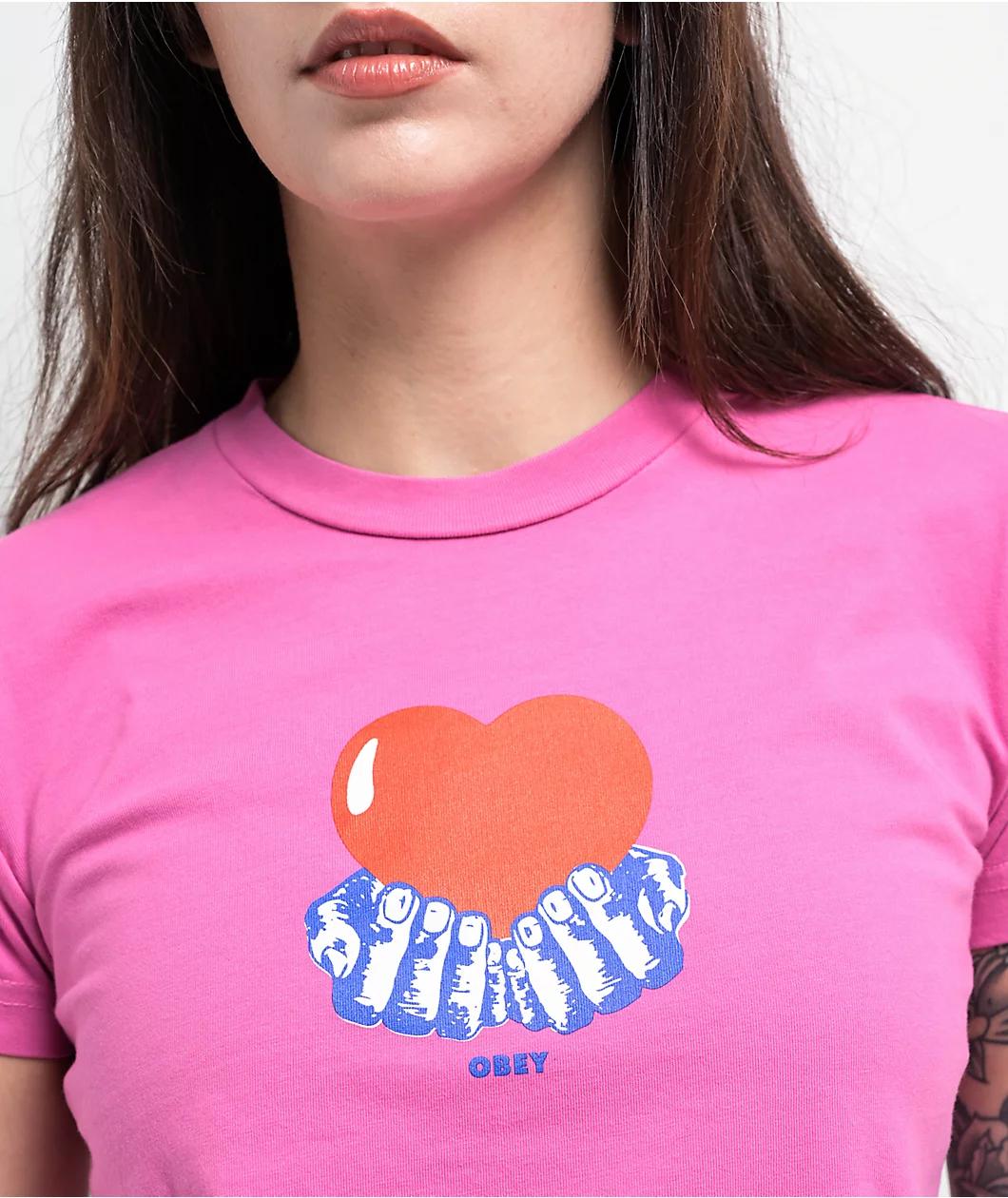 Obey Pure Love Kaylin Fiji Flower Crop T-Shirt Product Image