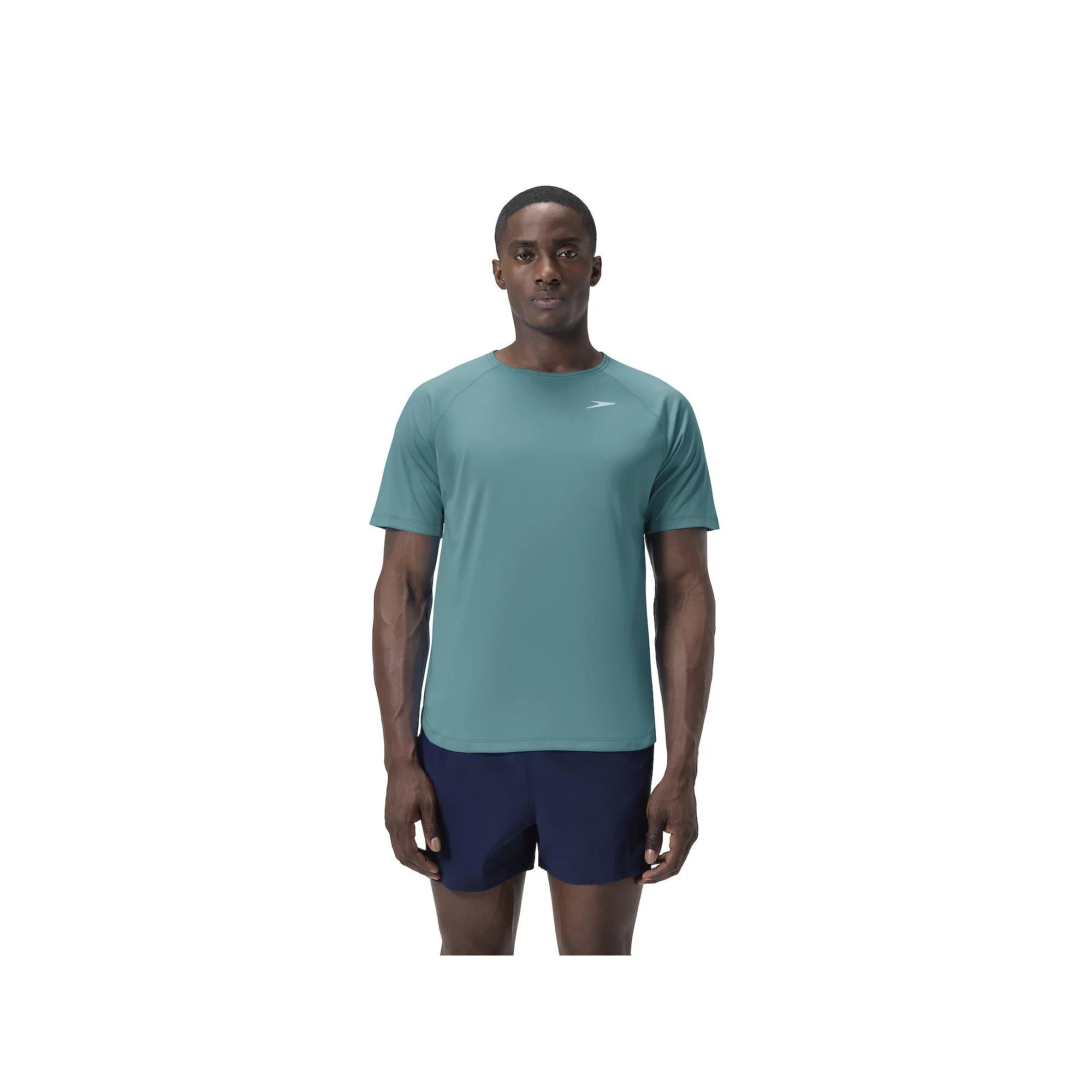 Men's Speedo Quick-Dry UPF 50+ Short Sleeve Swim Tee, Size: XL, Swell Green Product Image