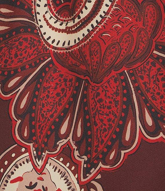 Alex Marie Olivia Coordinating Printed Paisley Satin Midi Pencil Skirt Product Image