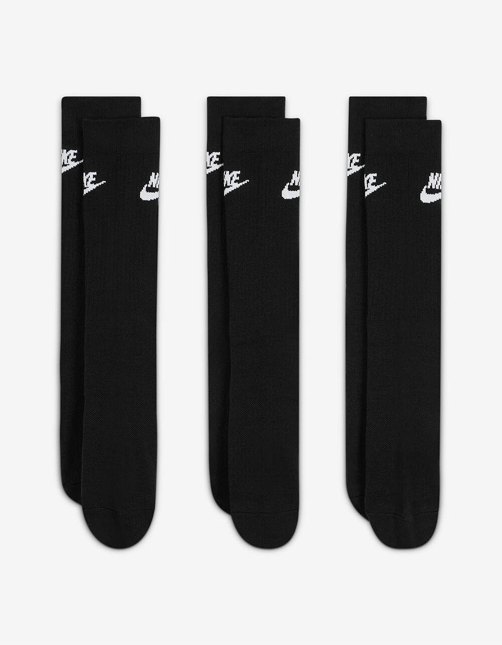 NIKE Sportswear Everyday Essential 3 Pack Mens Crew Socks - BLK/WHT Product Image