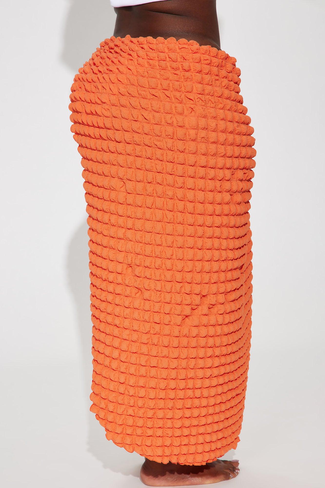 Bri Bubble Maxi Cover Up Tie Sarong - Orange Product Image