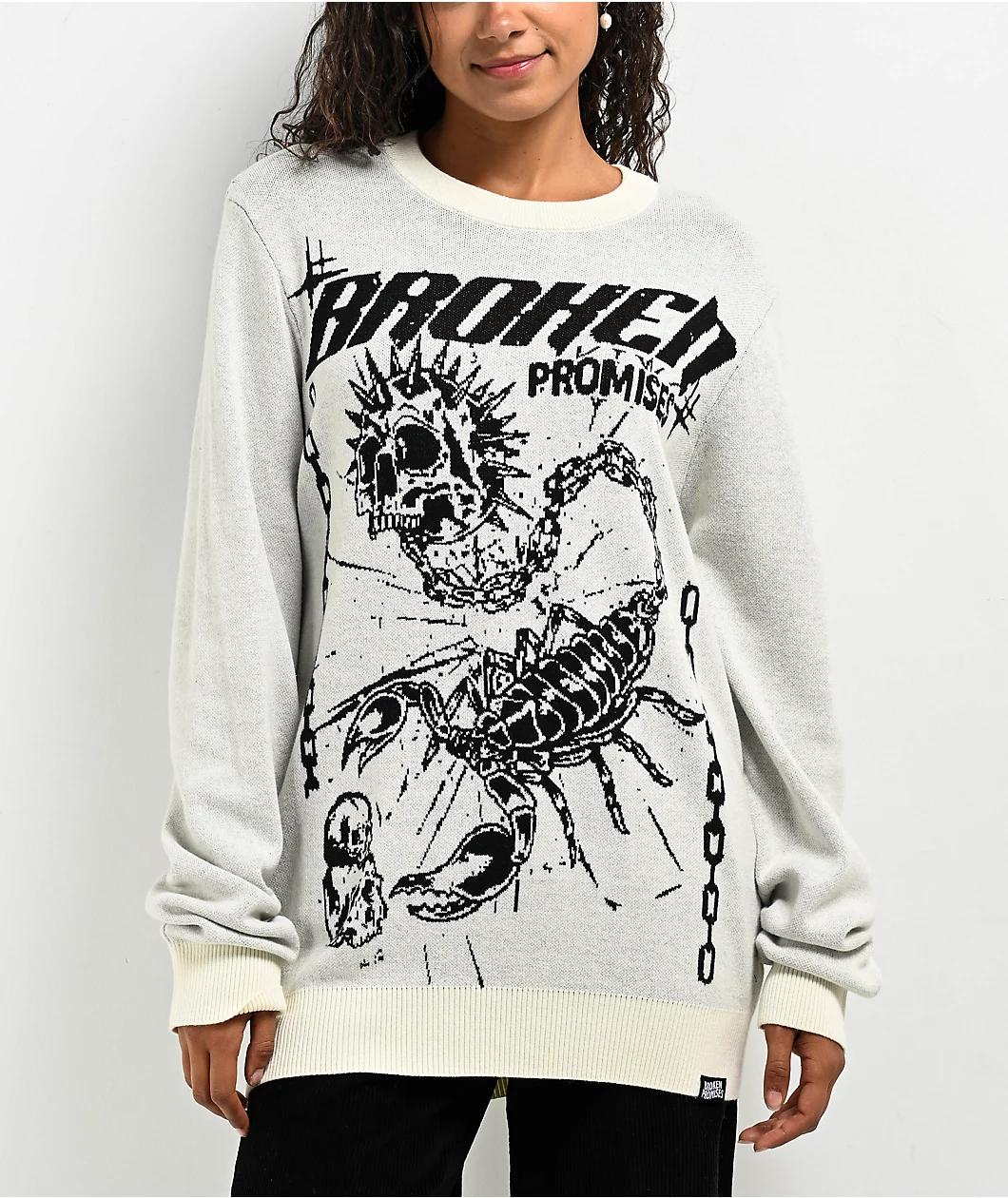 Broken Promises Deadly Stinger Cream Sweater Product Image