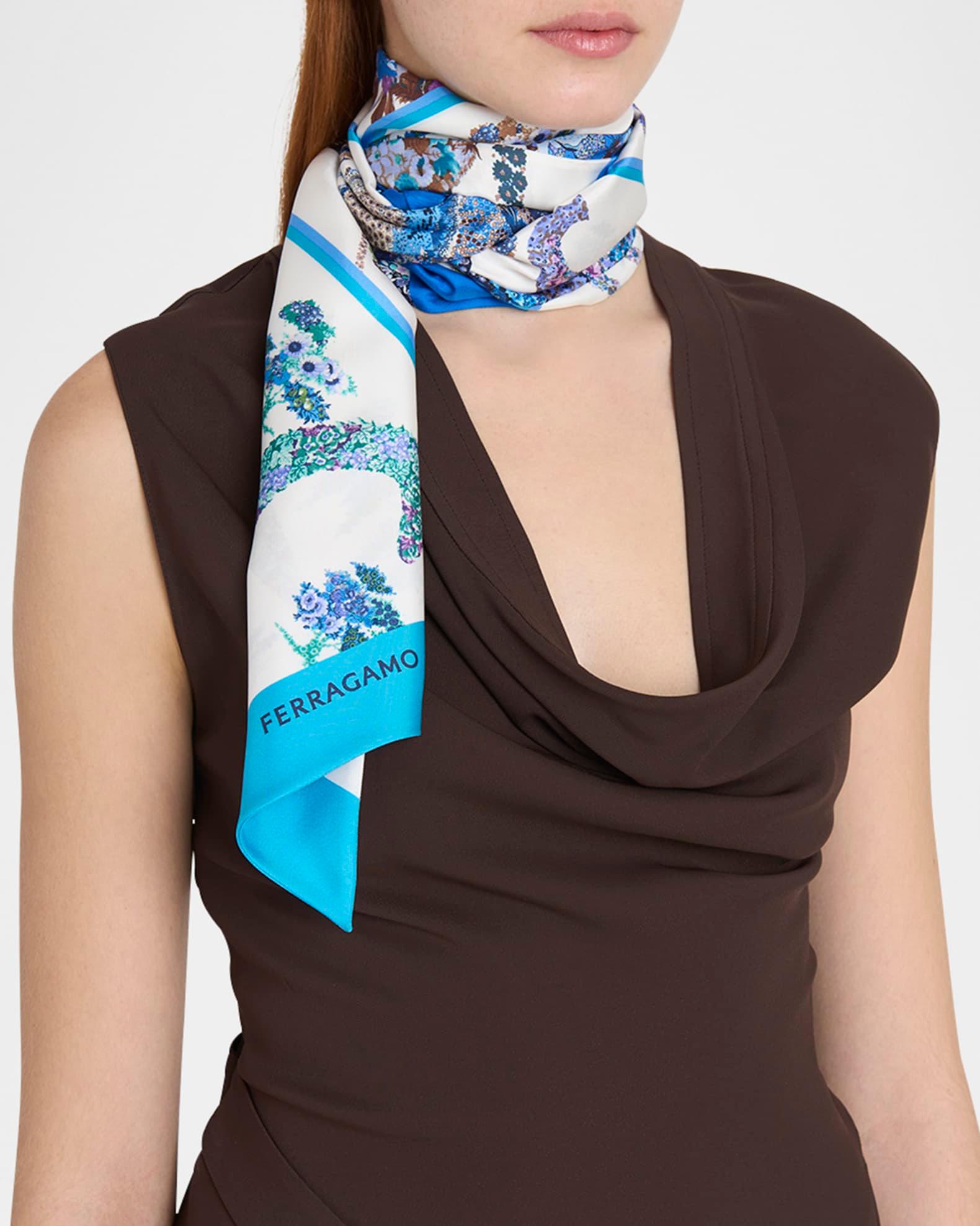 Floral Animal-Print Silk Scarf Product Image
