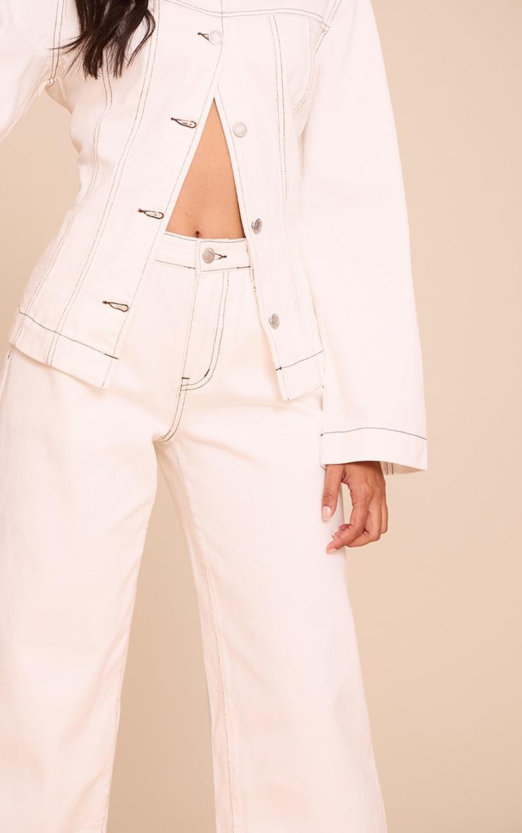 White Mid Waisted Denim Jeans Product Image