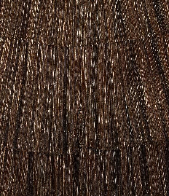 Gianni Bini Grace Metallic Plisse Sweetheart Neck Cut-Out Tiered Dress Product Image