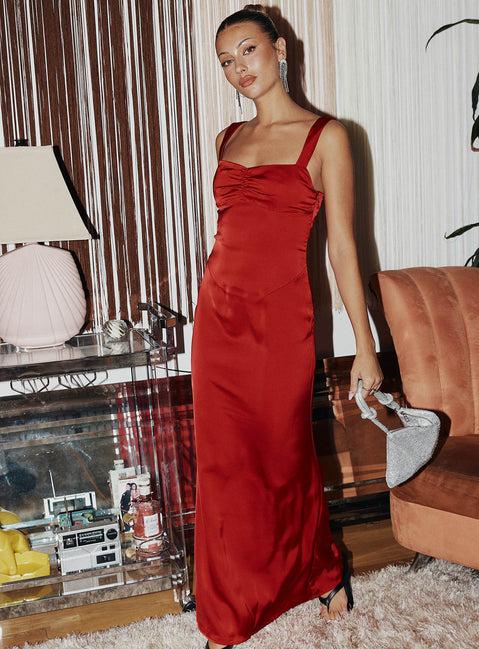 Strauss Maxi Dress Red Product Image